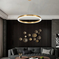 Flerring Guld Enkel Modern LED Taklampa Design 