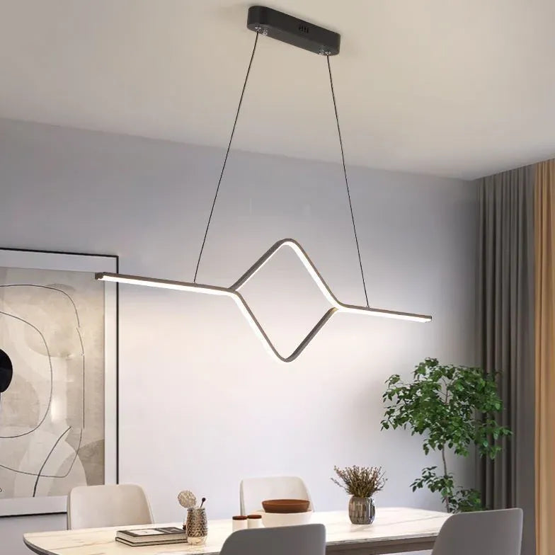 Minimalistisk Vågig Linje Design LED Hängande Lampa