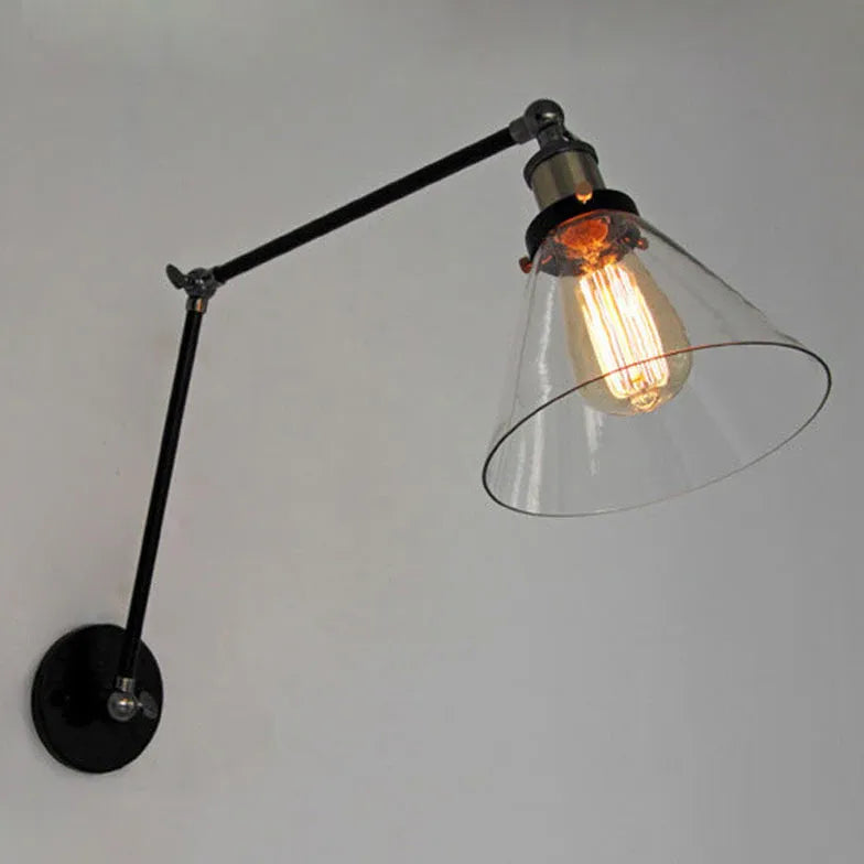 Black Nickel Swing Arm Industrial Style Minimalist Wall Light