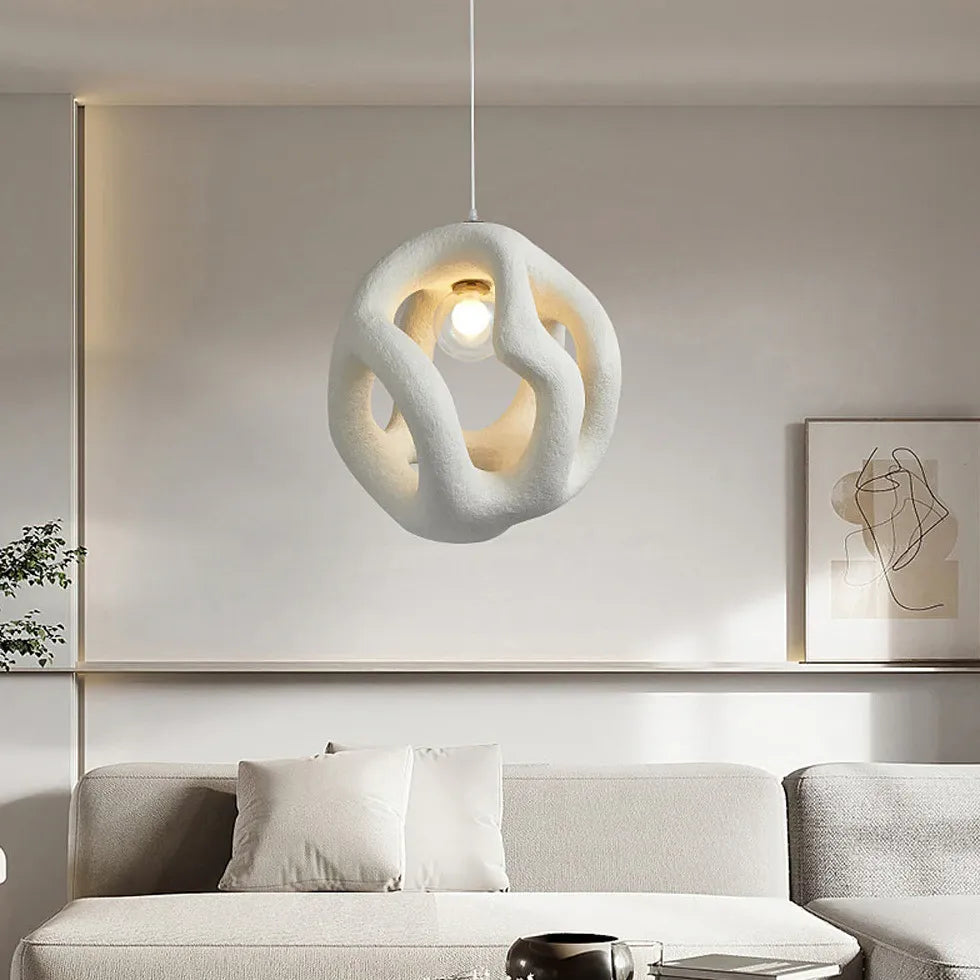 Sfärisk Hålig Lampskärm Sand Modern Hängande Lampa