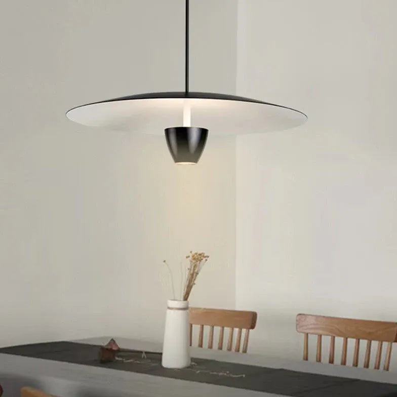 Svart Skivformad Modern Enkel Hängande Lampa