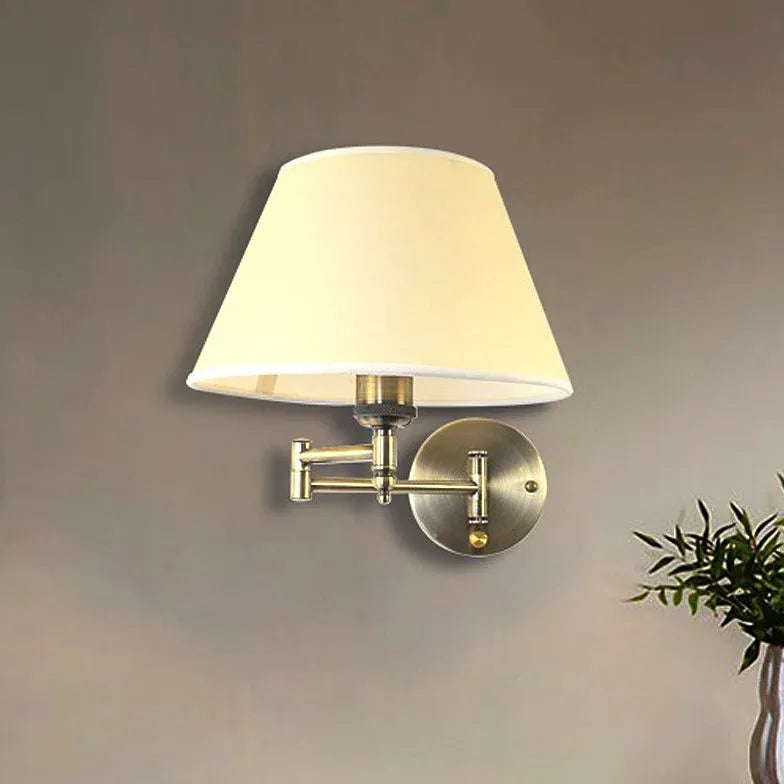 Tyg Lampa Skärm Justerbar Vintage Vägglampa