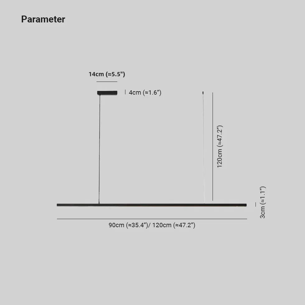 Linjär Svart LED Bar Hänglampa 