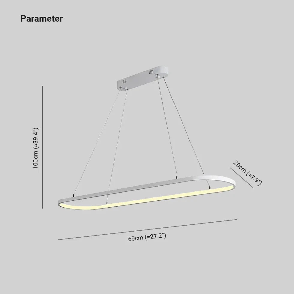 Svart Oval LED Kök Hänglampa 