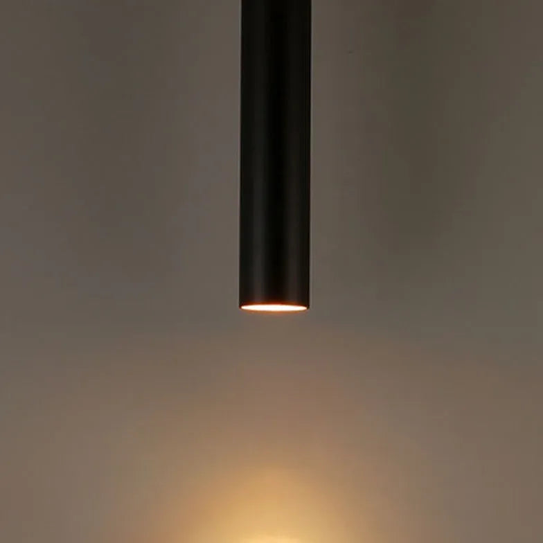 Smal Rörformad Modern Svart Taklampa Design 