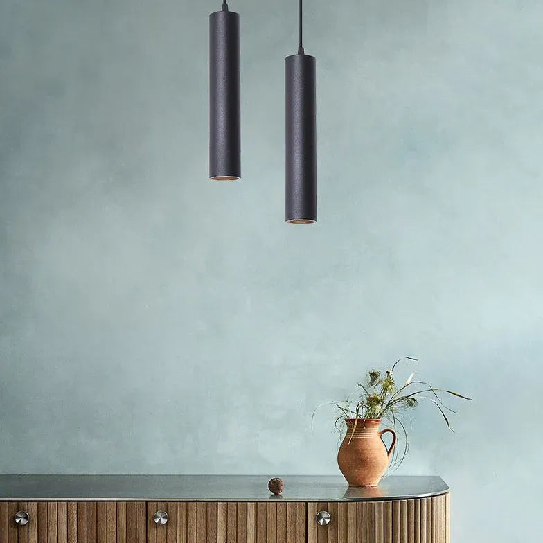 Smal Rörformad Modern Svart Taklampa Design 