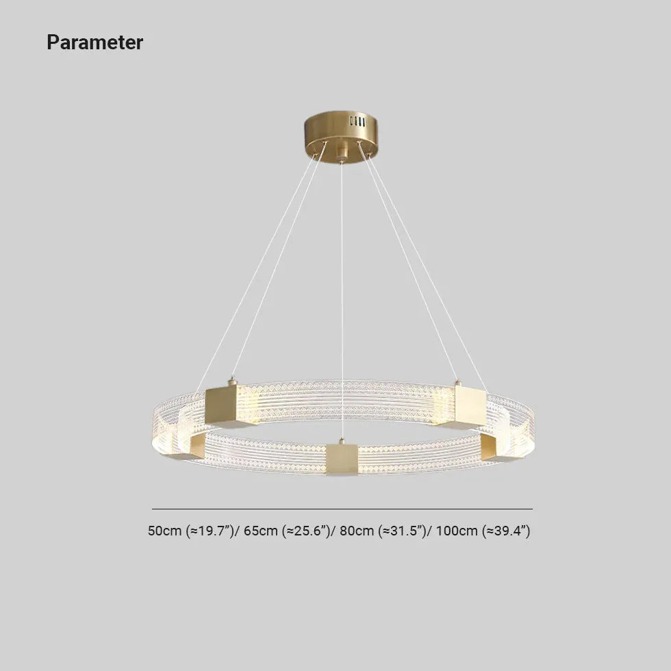 Akryl Ring Guld LED Taklampa