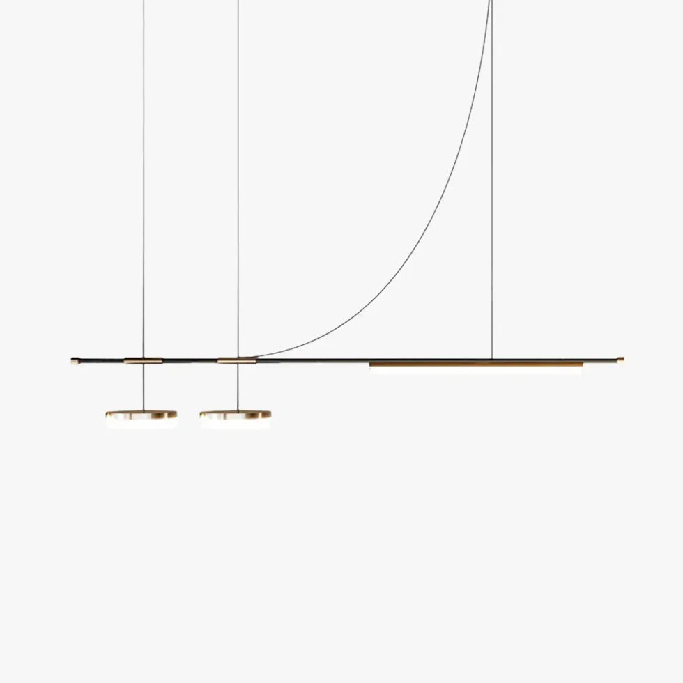 Linjär Svart Guld LED Matplats Hänglampa