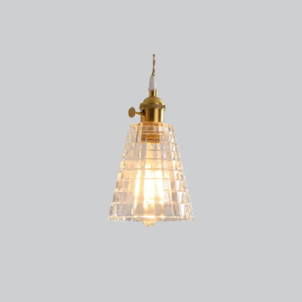 Klar Disc Glas Guld Vintage Taklampa Design