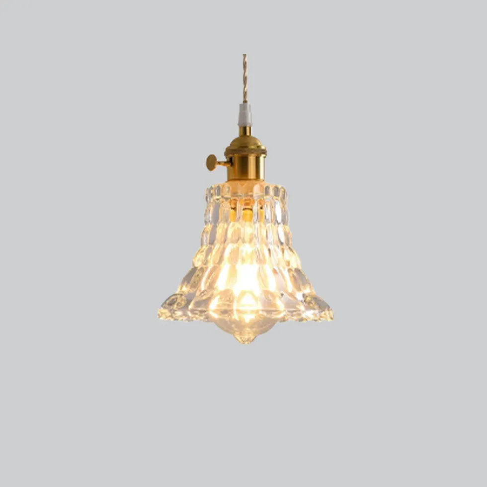 Klar Disc Glas Guld Vintage Taklampa Design