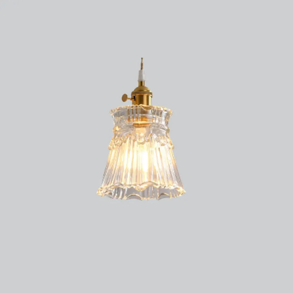 Klar Disc Glas Guld Vintage Taklampa Design