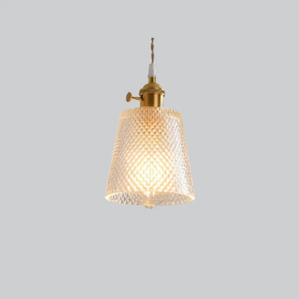 Klar Disc Glas Guld Vintage Taklampa Design