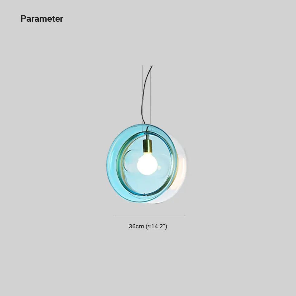 Färgglad Cirkulär Glas Skärm Modern Taklampa Design 