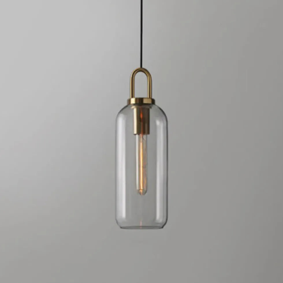 Rökgrå Frostat Glas Industriell Taklampa Design 