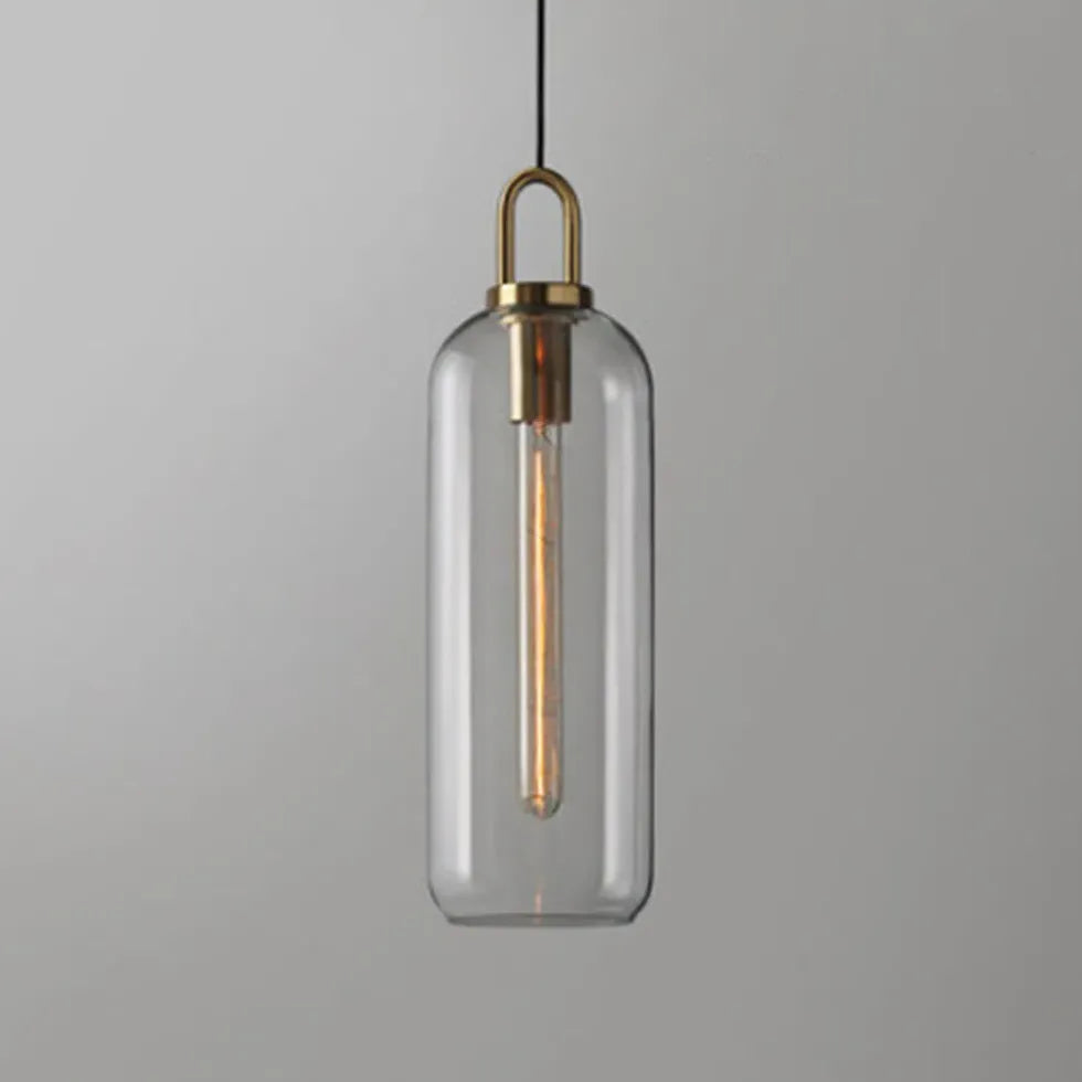 Rökgrå Frostat Glas Industriell Taklampa Design 