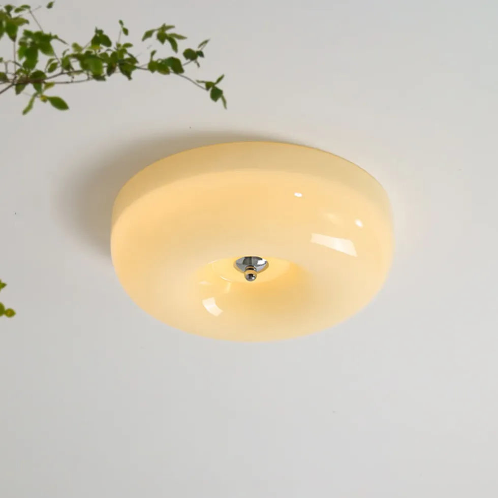 Ljusgul Cirkulär Glas Infälld Taklampa