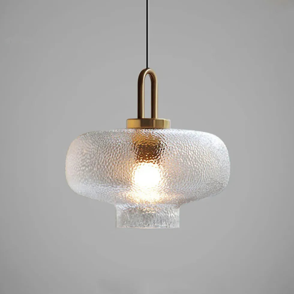 Oregelbunden Formad Klar Glas Vintage Taklampa Design