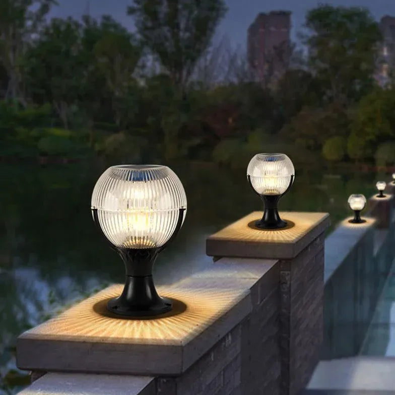 Akryl Globe Staket Solar Pelarlampor
