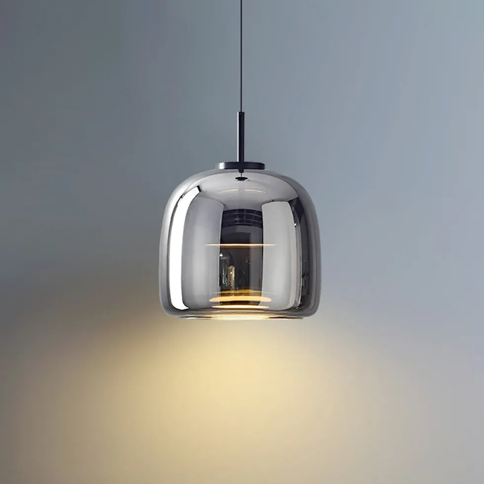 Bärnstensfärgat glas rund modern matsal taklampa