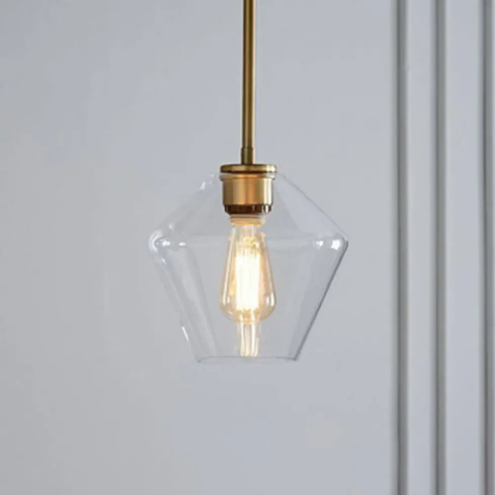 Polygonal Klar Glas Industriell Taklampa