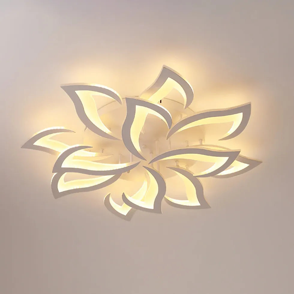 Blombladformad Design Modern Vit Vardagsrum Plafondlampa