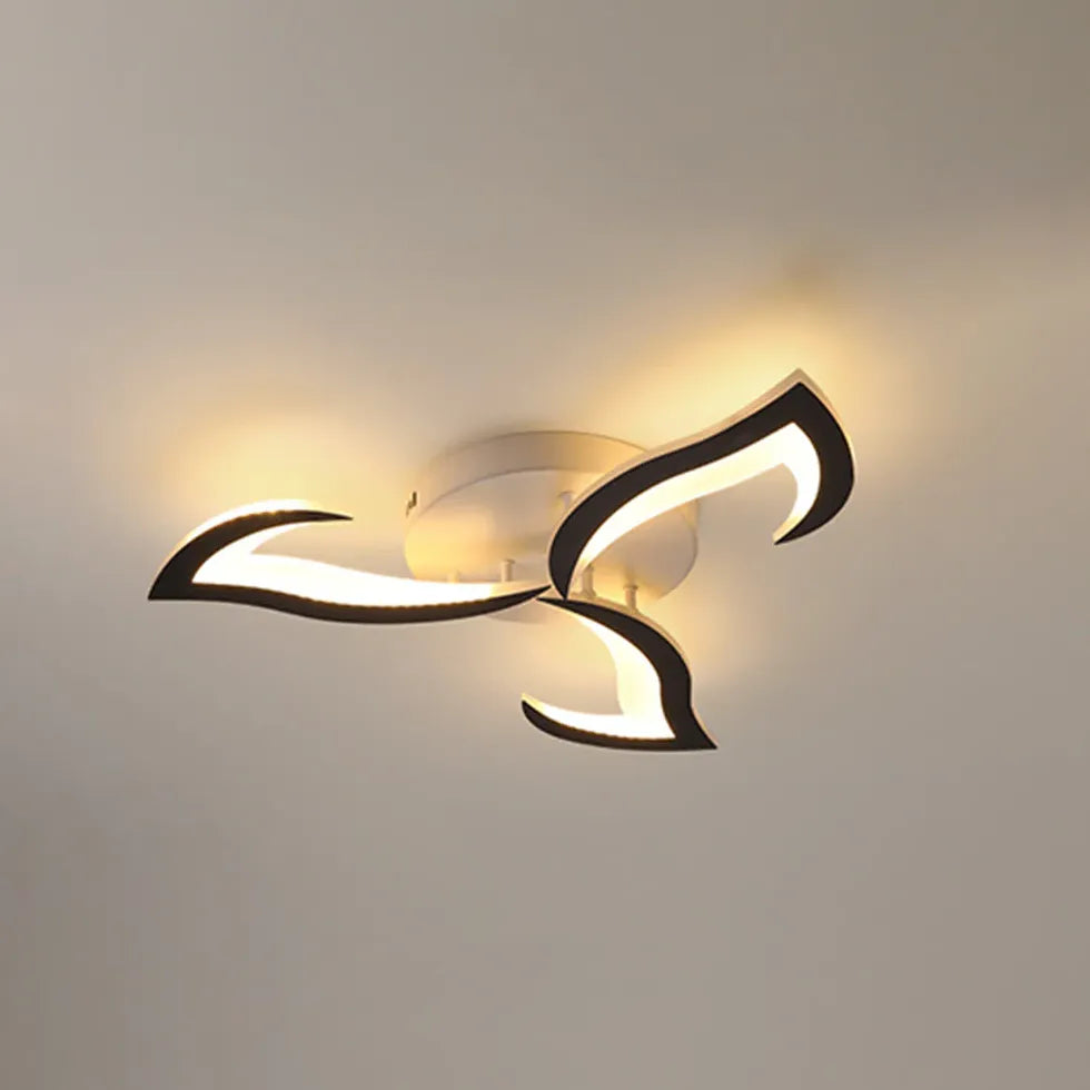 Blombladformad Design Modern Vit Vardagsrum Plafondlampa