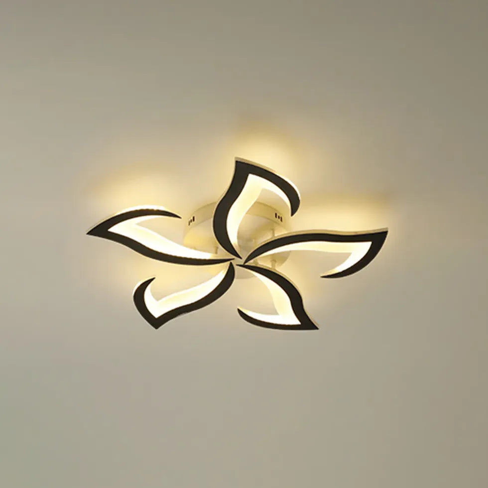 Blombladformad Design Modern Vit Vardagsrum Plafondlampa