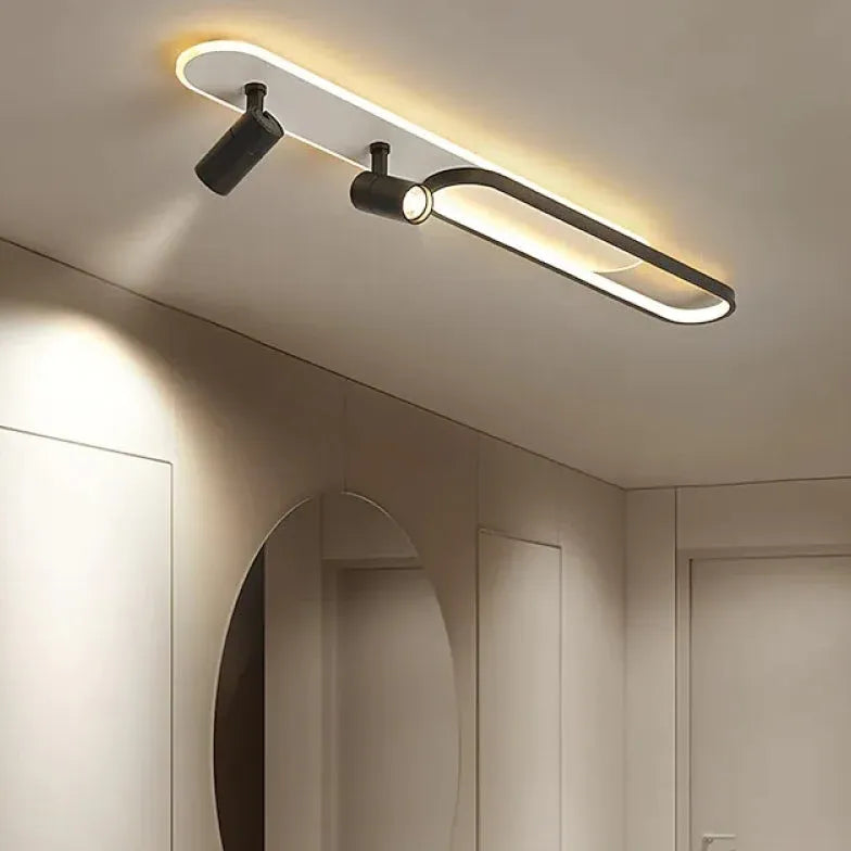 Oval Svart Ram LED Modern Taklampa