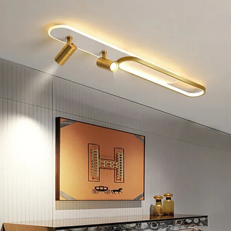 Oval Svart Ram LED Modern Taklampa