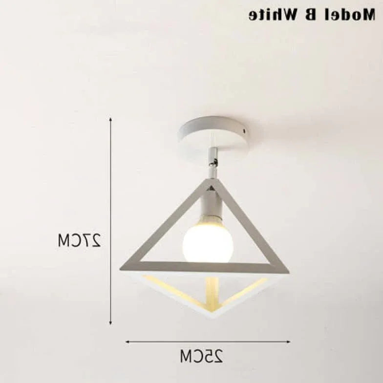 Geometrisk Metallram Svart Modern Taklampa