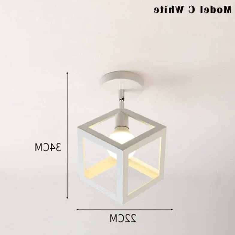 Geometrisk Metallram Svart Modern Taklampa