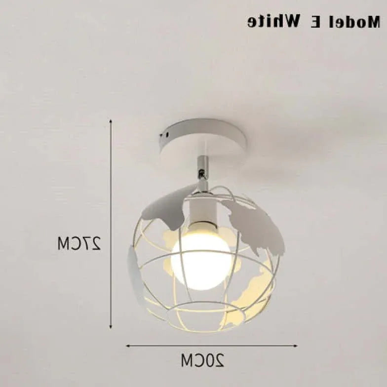 Geometrisk Metallram Svart Modern Taklampa