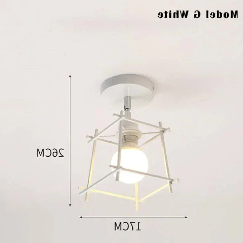 Geometrisk Metallram Svart Modern Taklampa