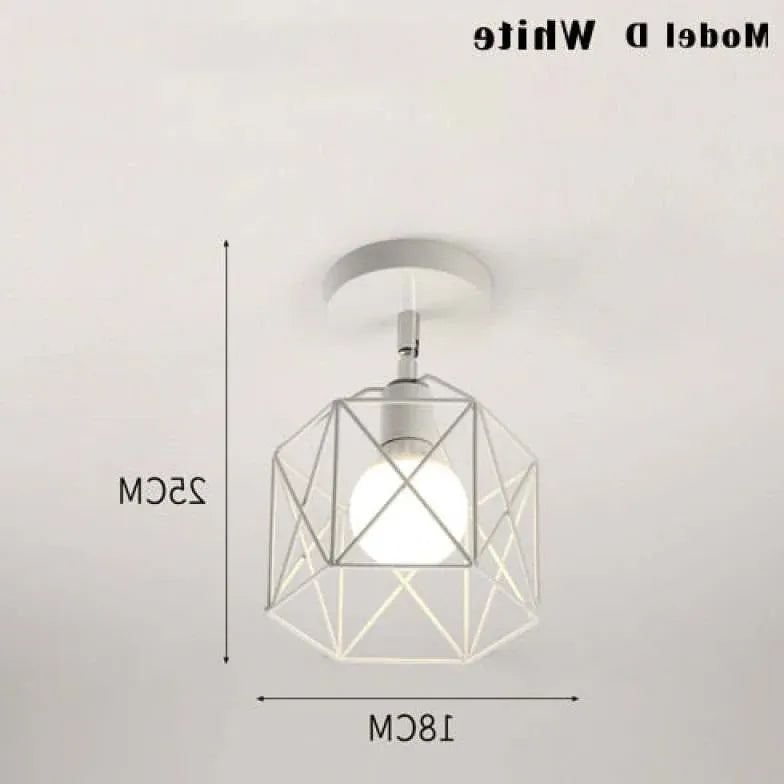 Geometrisk Metallram Svart Modern Taklampa