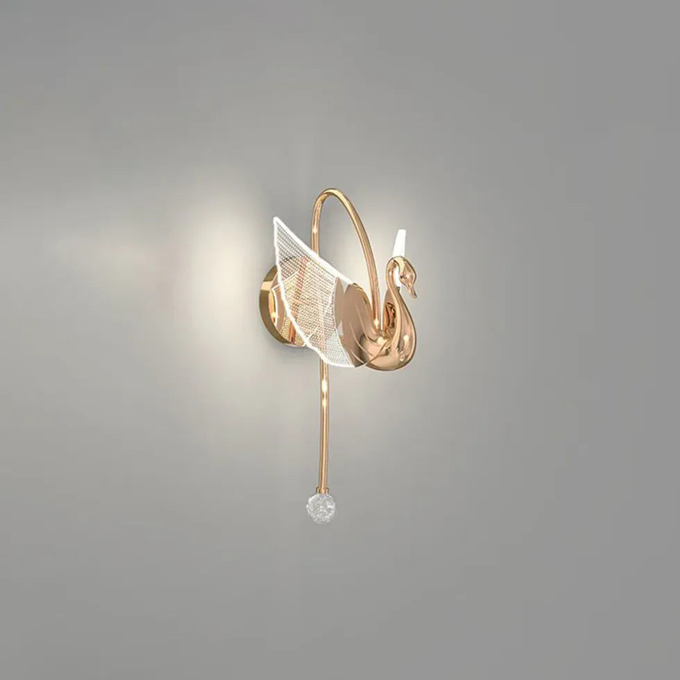 Svanformad Design Lyxig Modern Guld Vägglampa 