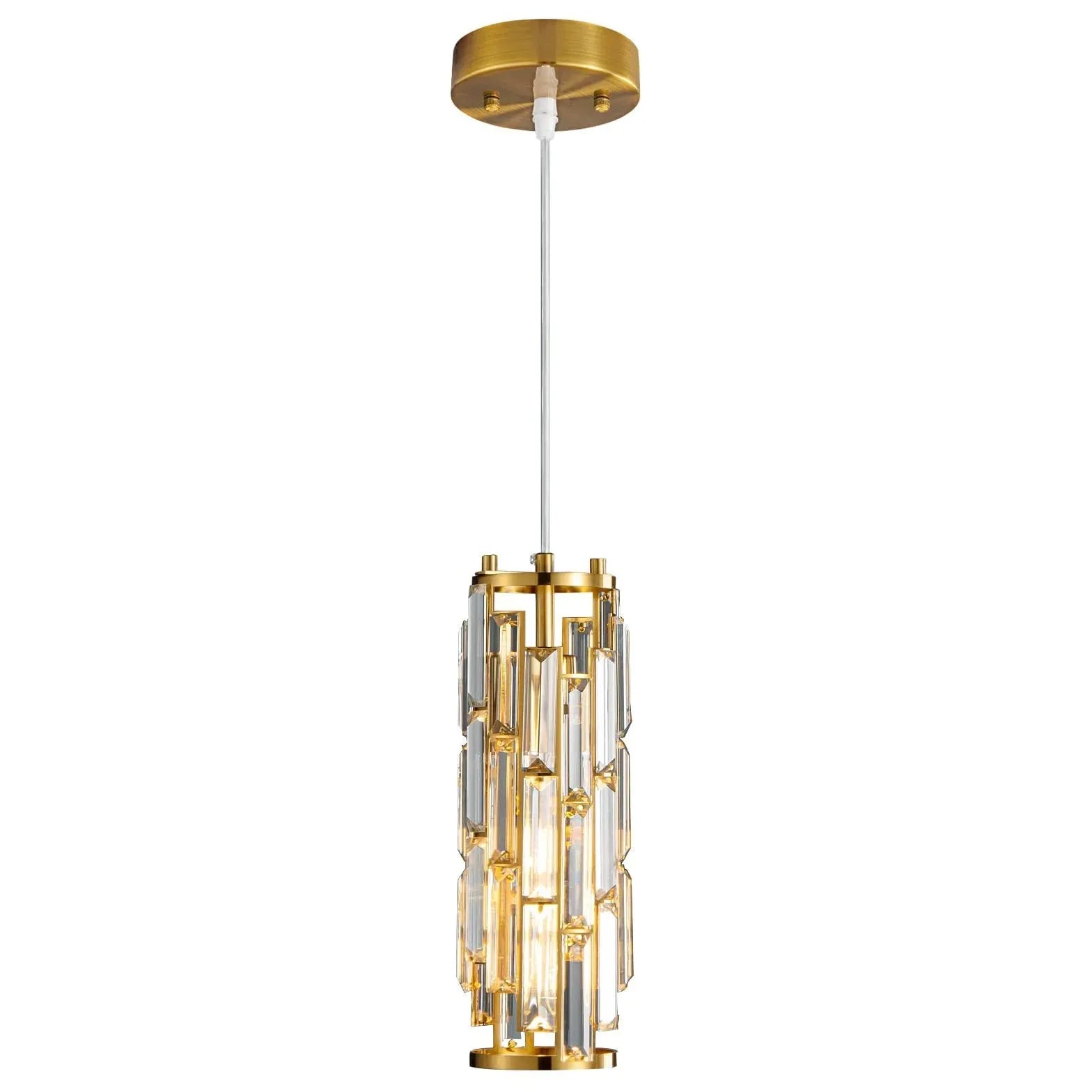 Cylinder Guld Kristall Modern Pendellampa 