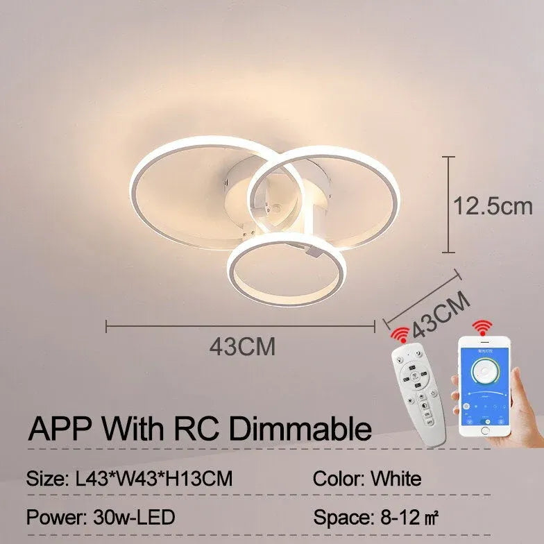 Flercirkulär Design LED Modern Taklampa 