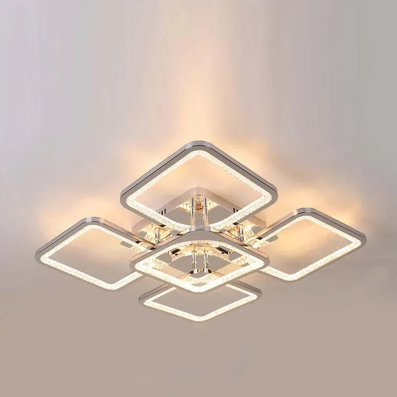 Rektangulär Ram Symmetrisk Design Vardagsrum Modern Plafondlampa