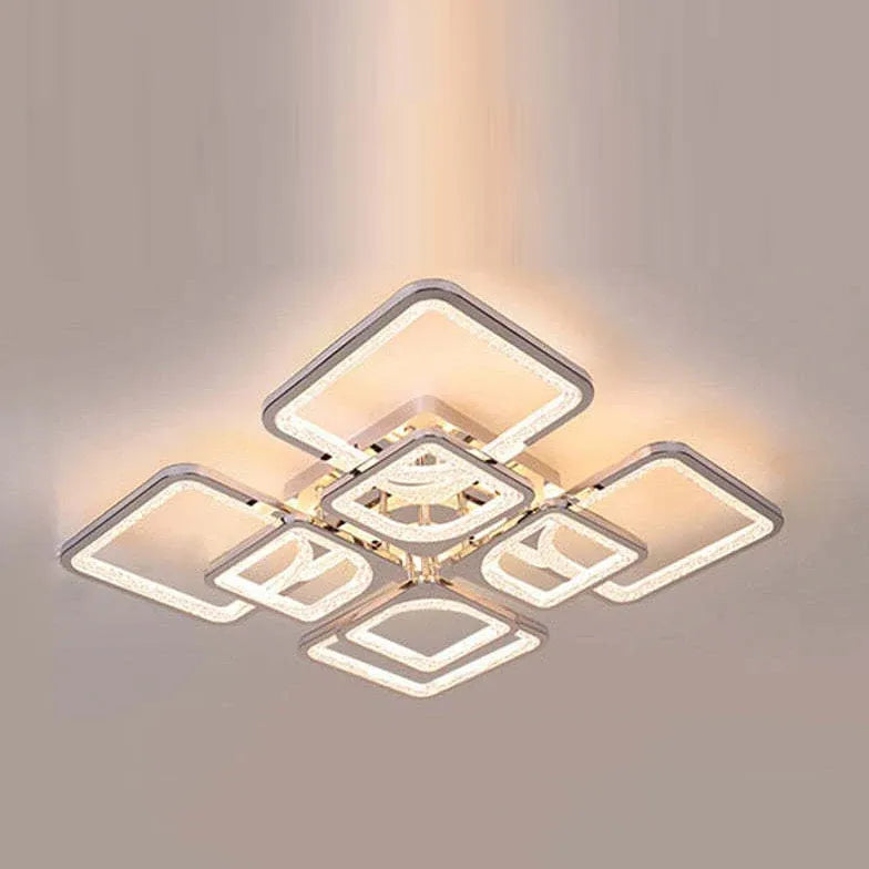 Rektangulär Ram Symmetrisk Design Vardagsrum Modern Plafondlampa