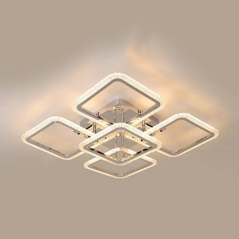 Rektangulär Ram Symmetrisk Design Vardagsrum Modern Plafondlampa