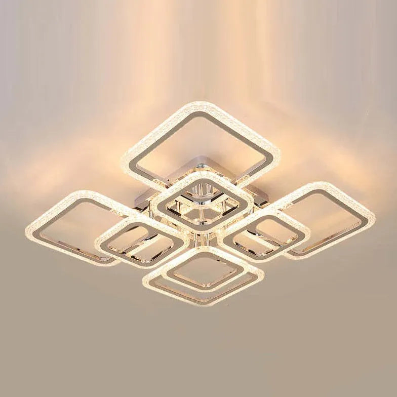 Rektangulär Ram Symmetrisk Design Vardagsrum Modern Plafondlampa