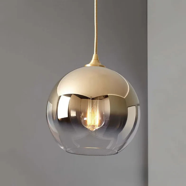 Enkel Huvud Metallklot Modern Pendellampa 