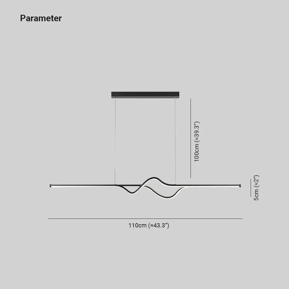 Linjär Svart och Vit Minimalistisk Modern Pendellampa