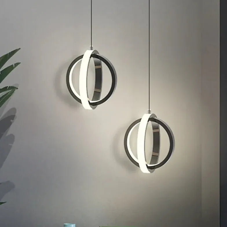 Dubbelring Stereo Sovrum LED Pendellampa