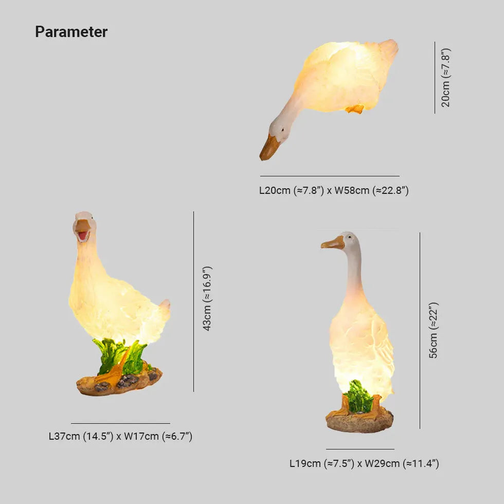 Djur Anka Gås Landskapsdekoration Golvlampa 