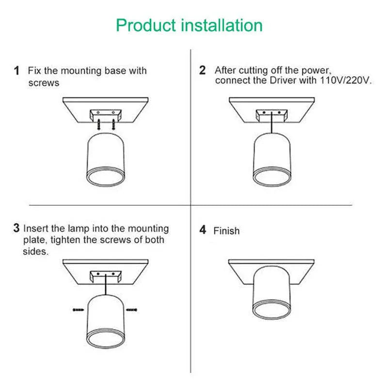 Gul Downlight LED Modern Plafondlampa