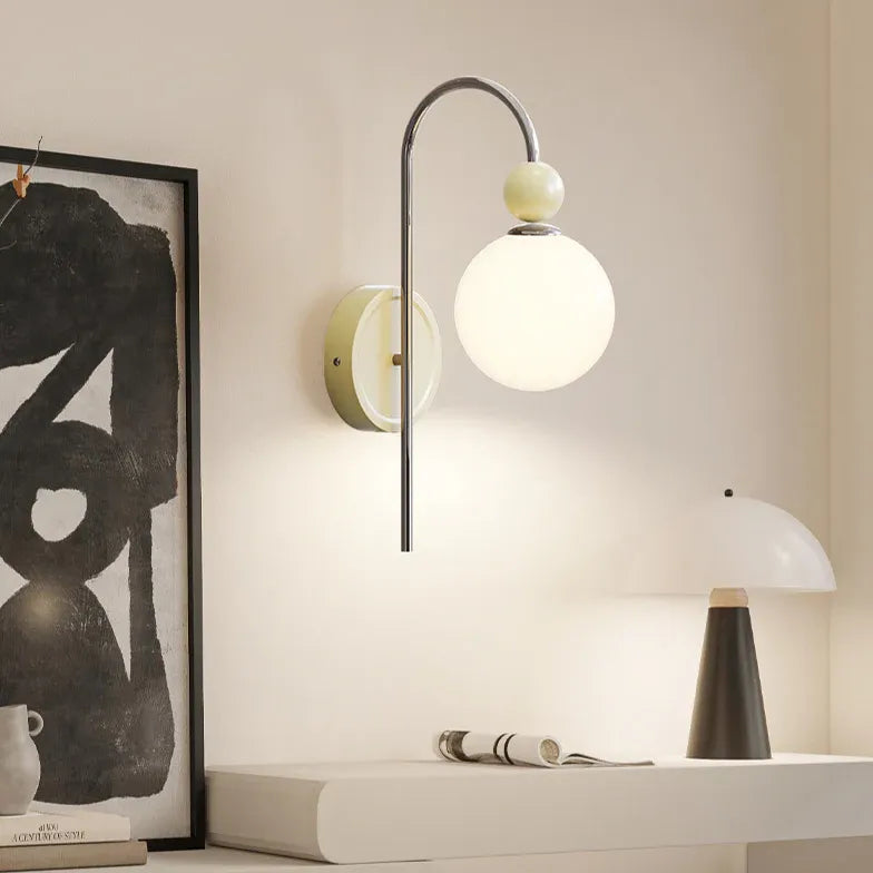 Bauhaus Stil Sfärisk Enkelarmad Modern Vägglampa