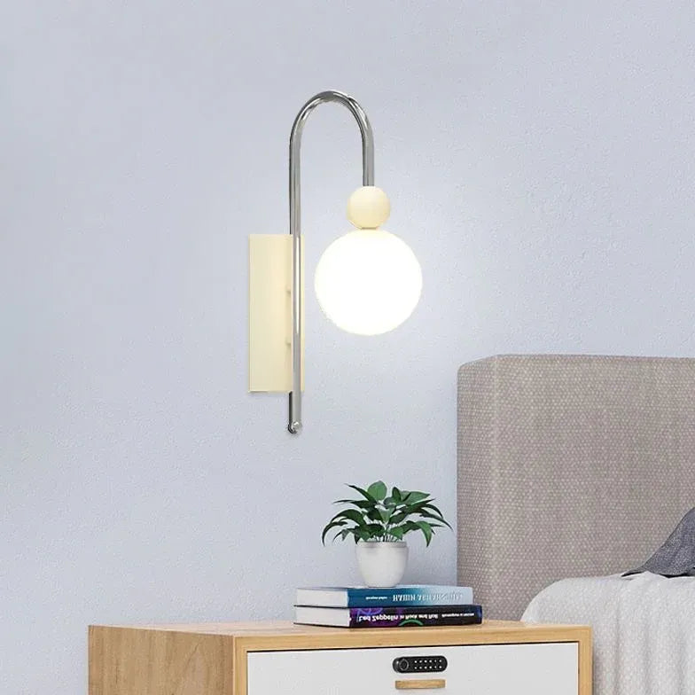 Bauhaus Stil Sfärisk Enkelarmad Modern Vägglampa