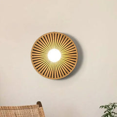 Strålande Mönster Harts Rund Modern Vägglampa 