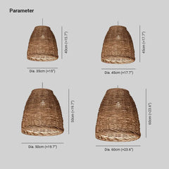 Bambu Design Stor Klockform Retro Lantlig Ljuskrona